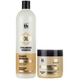 Pack Hyaluronic Gold: Champú y Mascarilla Cabellos teñidos – mechas. Th Pharma